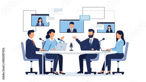 Online Meeting, Video Conference, Business Collaboration, Remote Teamwork