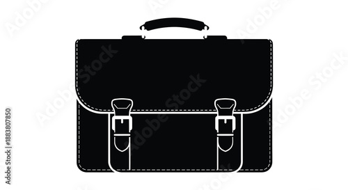 a simple black briefcase design featuring a handle straps and a classic rectangular shape silhouette