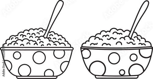 Cereal silhouette bowl with spoon for breakfast