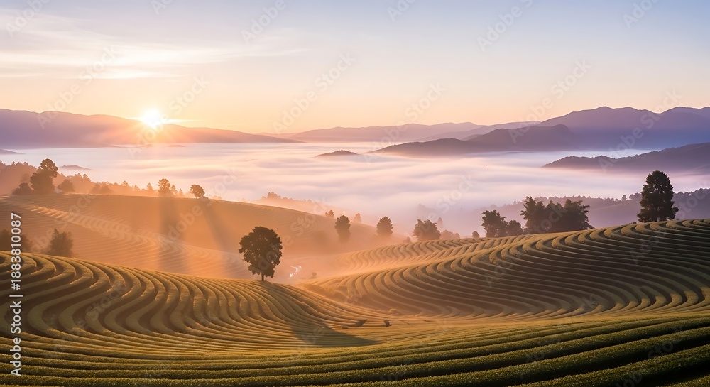 Fototapeta premium Sunset over the hills