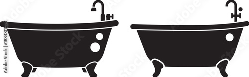 Bathtub silhouette isolated against white space