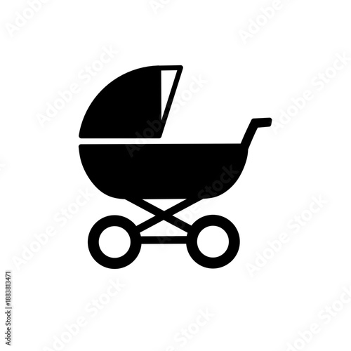 Set of baby stroller icon. Vector illustration of baby stroller icon set
