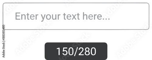 A text input field with a character count Interface Element displayed below it on a simple screen