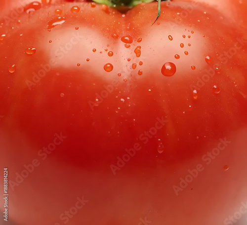 Macro close-up of tomato skin texture with natural shine