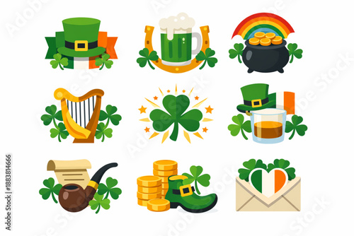 Saint Patrick Day decorative layering icon