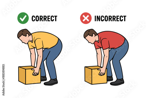 A silhouette demonstrating the correct ergonomic posture for lifting heavy objects.