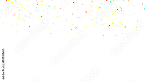 Abstract 3d render multicolored confetti explosion. Colorful bright confetti isolated on transparent PNG