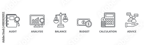 Accounting banner web icon vector illustration concept	