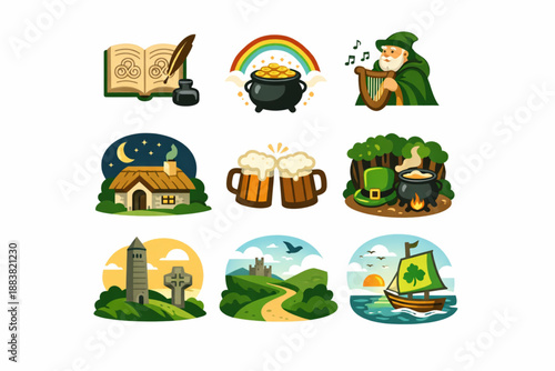 Saint Patrick Day storytelling pause icon
