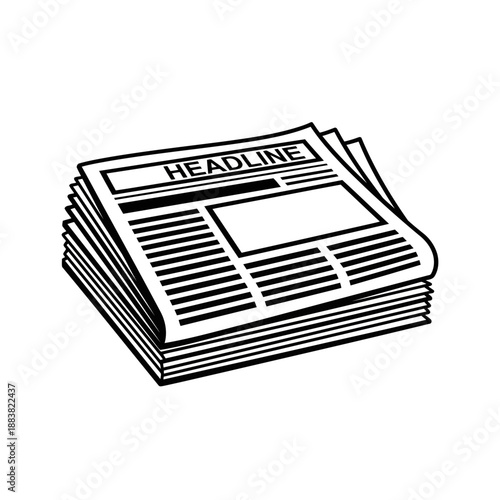 A stack of newspapers with a headline on the top one