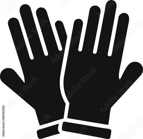 cleaning gloves icon silhouette vector