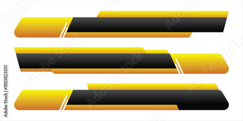 Collection of yellow and black lower third vector designs,