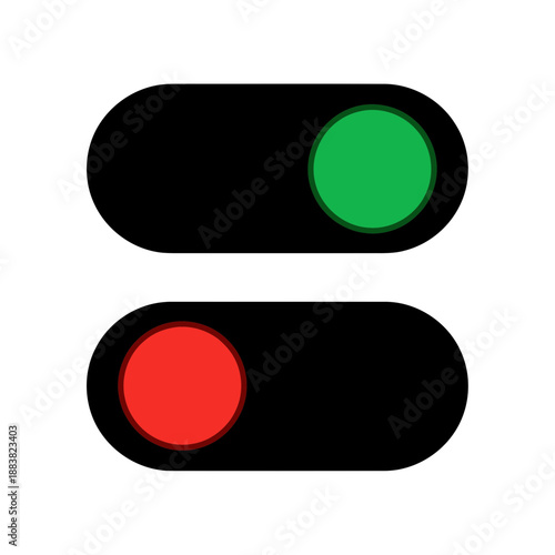 Traffic light signals with green and red lights