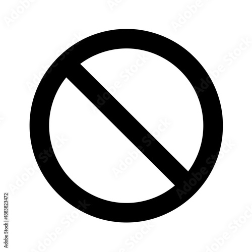 A circular symbol with a diagonal line through it indicating prohibition or rejection