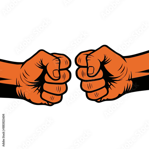 Two clenched fists in a boxing match