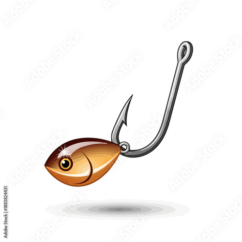 Fishing hook with artificial bait on a for angling