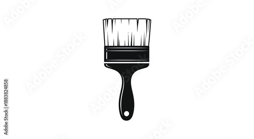 a detailed image showcasing a painter s brush isolated against a white background in silhouette