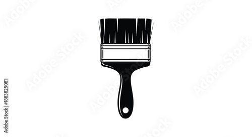 a black paintbrush isolated on a white background showcasing a simple yet classic artistic tool silhouette