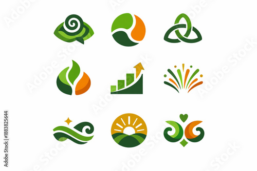 Saint Patrick Day abstract symbolism icon set