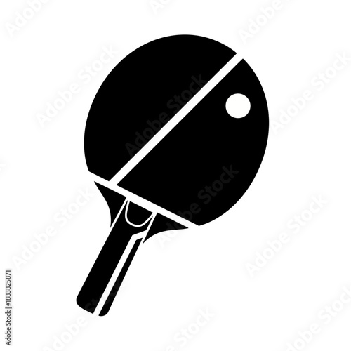 Black silhouette of a ping pong paddle