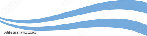 Abstract Wavy Argentina Flag Ribbon - Sky Blue and White Curved Stripes Banner Vector