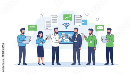 Teamwork and Collaboration in Modern Business Office