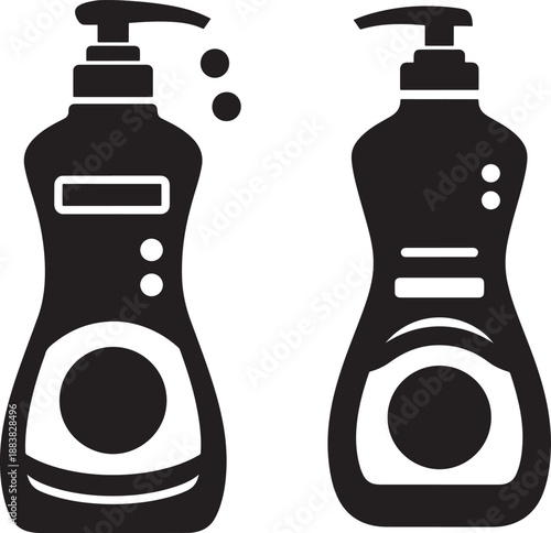 Soap bottles silhouette container for washing dish