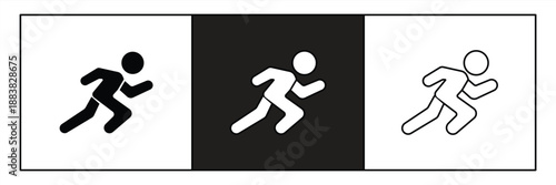 fast running man icon isolated on white background. People symbol . Vector illustration