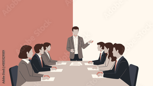 Business Meeting Presentation - Manager Leading Team Discussion