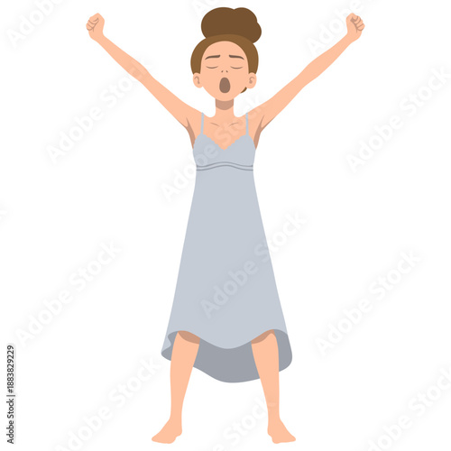 Woman Yawn Morning Wake Up.