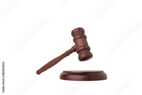 Bilde på lerret Judge's gavel hammer for adjudication isolated on white background