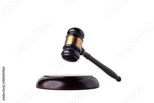 Tablou pe pânză Judge's gavel hammer for adjudication isolated on white background