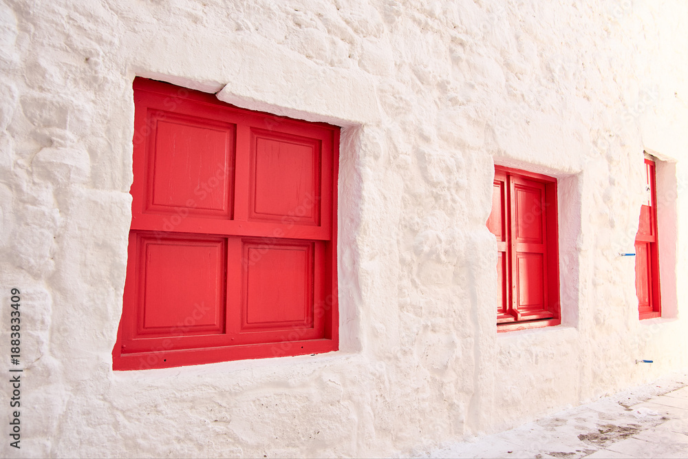 Fototapeta premium Colorful windows on the streets of Bodrum, Turkey