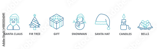 Christmas banner web icon vector illustration concept