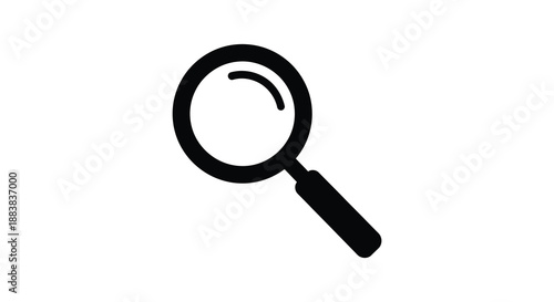 a detailed black and white image showcasing a magnifying glass icon clearly presented as a silhouette