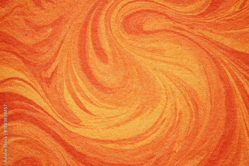 Fototapeta premium Textured swirl pattern of orange and yellow hues, resembling fluid, abstract art