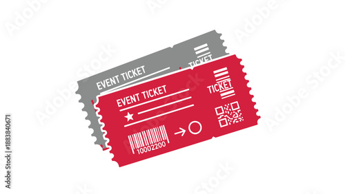 Two colorful event tickets on a for an exciting experience