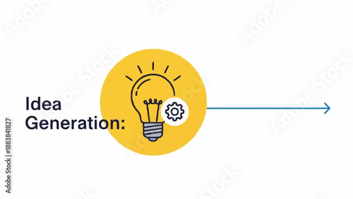 Light bulb with gear symbol representing idea generation and innovation.