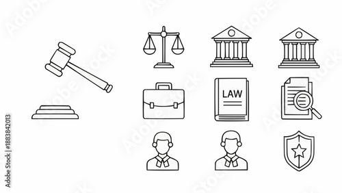 Law and Justice Icons Collection.