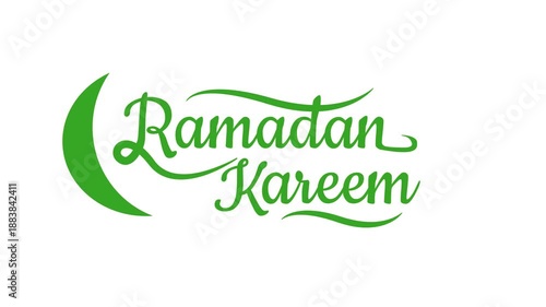 Animated Ramadan Kareem Hand Written Text on Green Screen Chroma Key