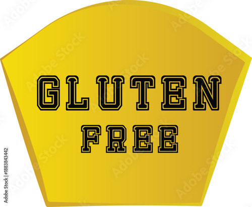 Gluten Free Logo. Graphic Oval Typographic Icon. Fully editable vector illustration for web, print and food packaging.