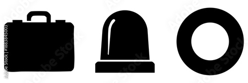 Business tools and symbols isolated on transparent background, Vector