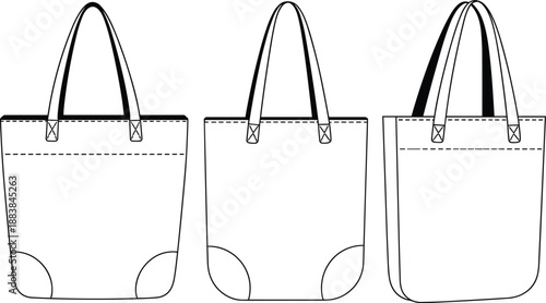 Tote Bag Fashion Flat Sketch Front ViewsTitle:Tote Bag Fashion Flat Sketch Front ViewsKeywords:fashion, accessory, bag, tote bag