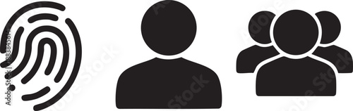 Biometric identification and group recognition isolated on transparent background, Vector
