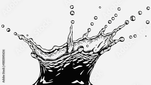 Dynamic Water Splash Crown Shape Abstract Liquid Motion.