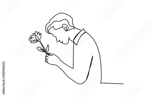 Parkinson Day continuous one line drawing white background continuous one line drawing and minimalist style isolate outline vector illustration