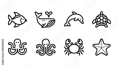 Modern Vector Icon Set: Eight Versatile Icons for Finance and Banking, Flat Design