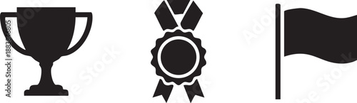 Award symbols collection isolated on transparent background, Vector