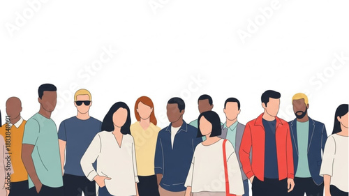 Diverse Group of People Standing Together.