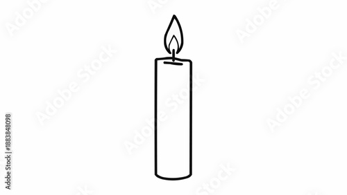 Simple illustration of a lit candle with a flame.